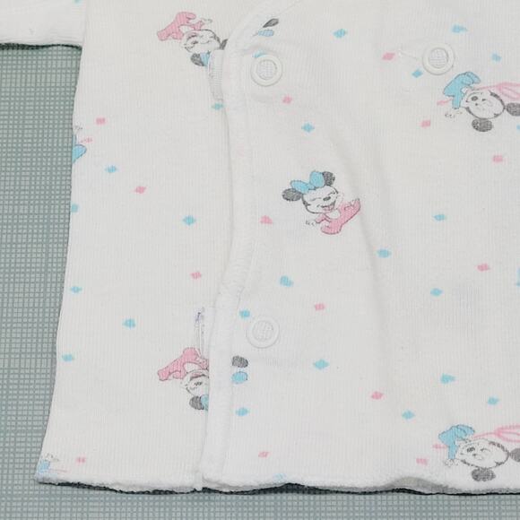 Vtg 80s Dundee Disney Babies Snap Cross Body Crib Shirt NB Mickey Minnie Mouse - Picture 5 of 12